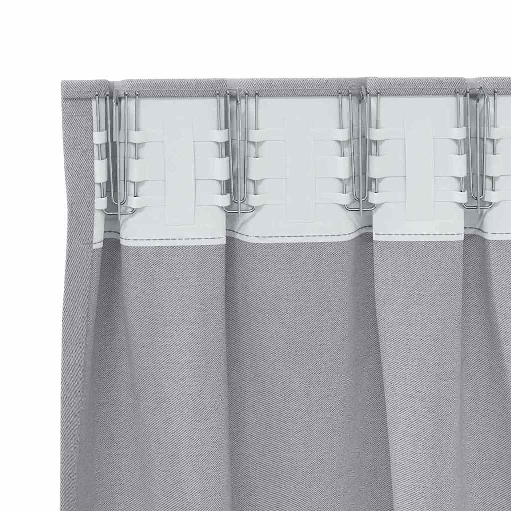 Verdunkelungs-Vorhänge mit Kopfband 2 pcs Beige 260 x 140 cm