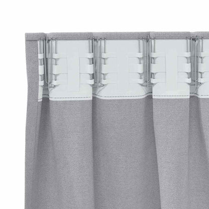 Verdunkelungs-Vorhänge mit Kopfband 2 pcs Beige 260 x 140 cm