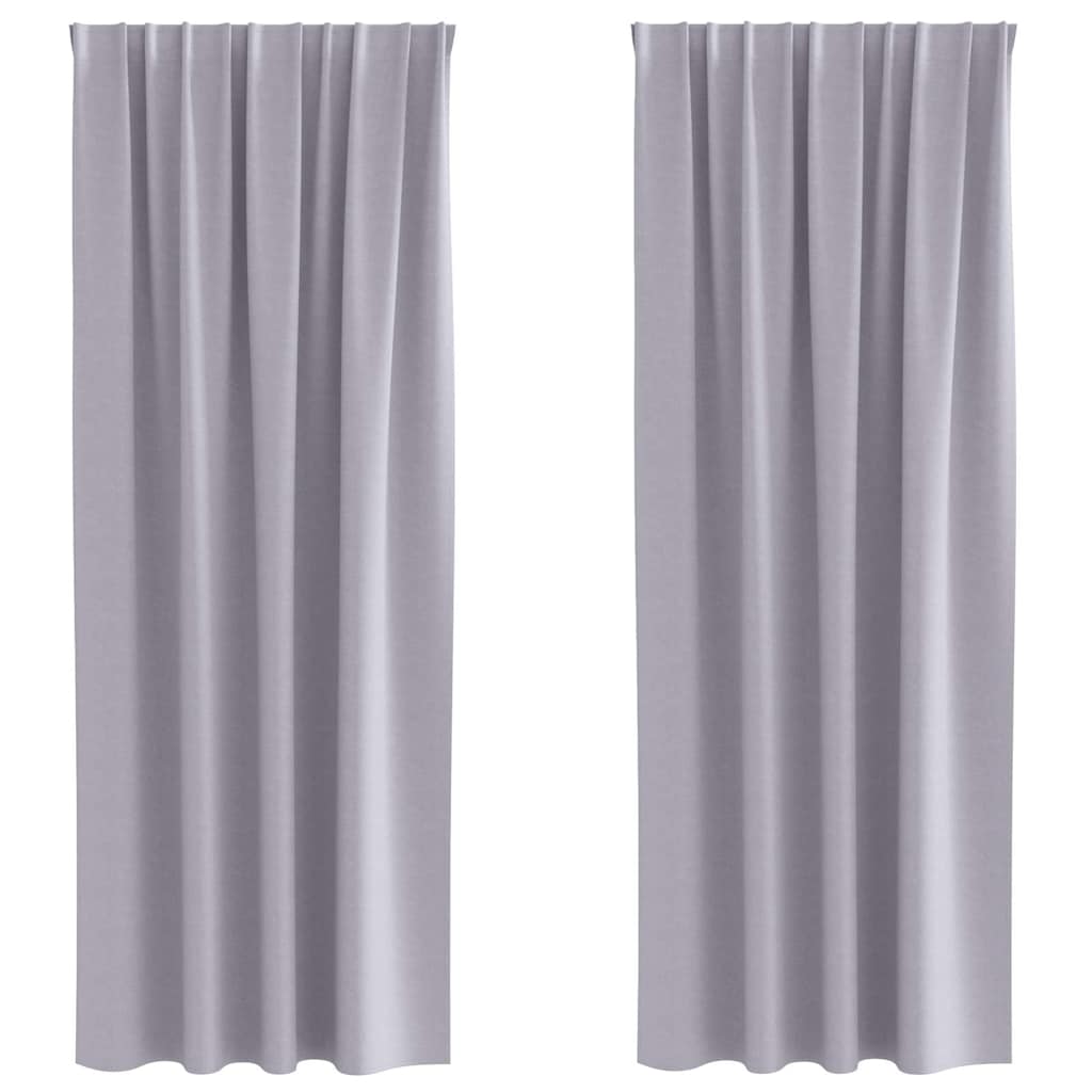 Verdunkelungs-Vorhänge mit Kopfband 2 pcs Beige 260 x 140 cm