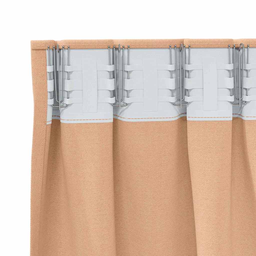 Verdunkelungs-Vorhänge mit Kopfband  2 pcs Beige 140 x 140 cm