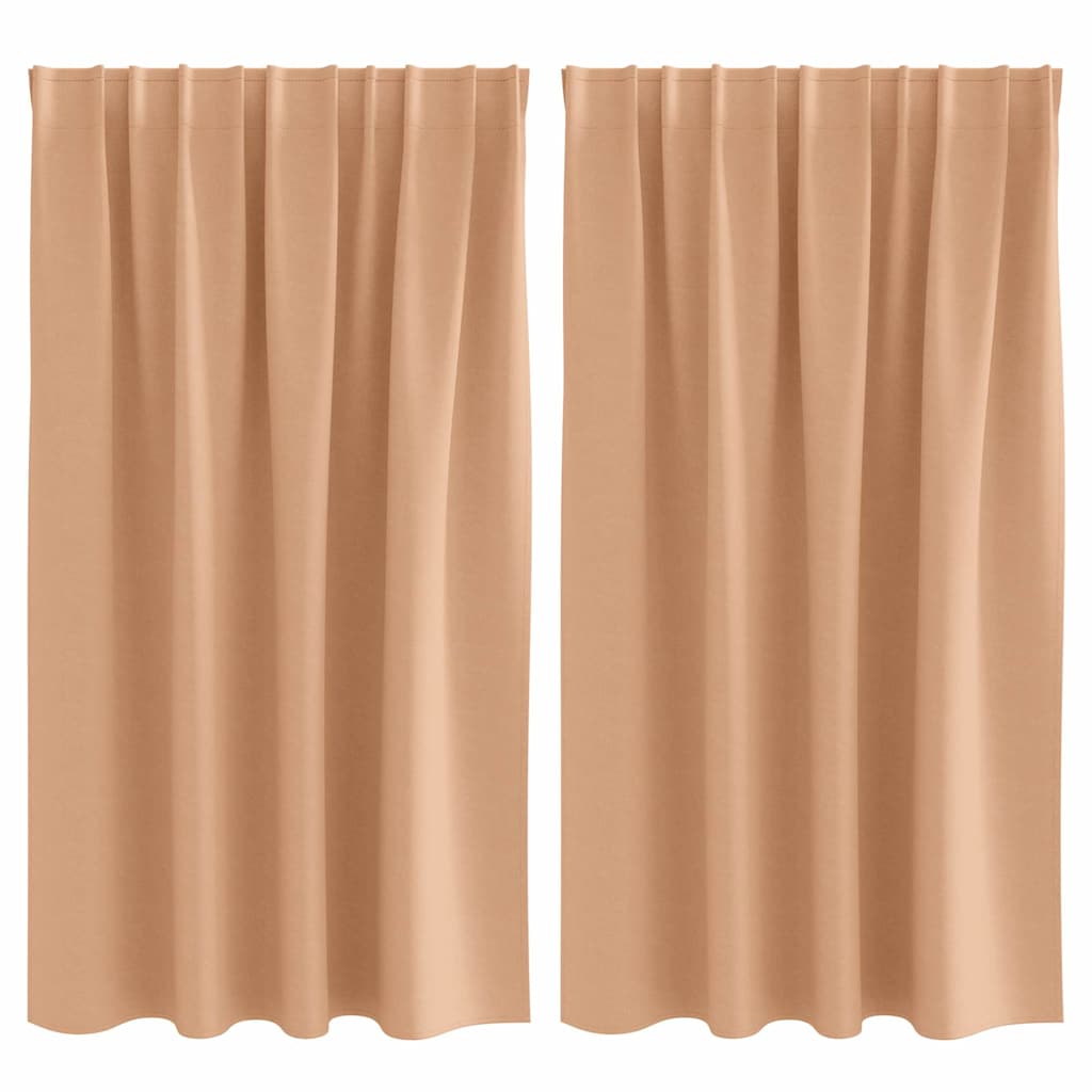 Verdunkelungs-Vorhänge mit Kopfband  2 pcs Beige 140 x 140 cm