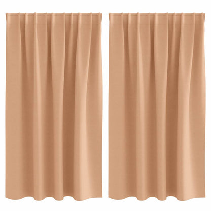 Verdunkelungs-Vorhänge mit Kopfband  2 pcs Beige 140 x 140 cm