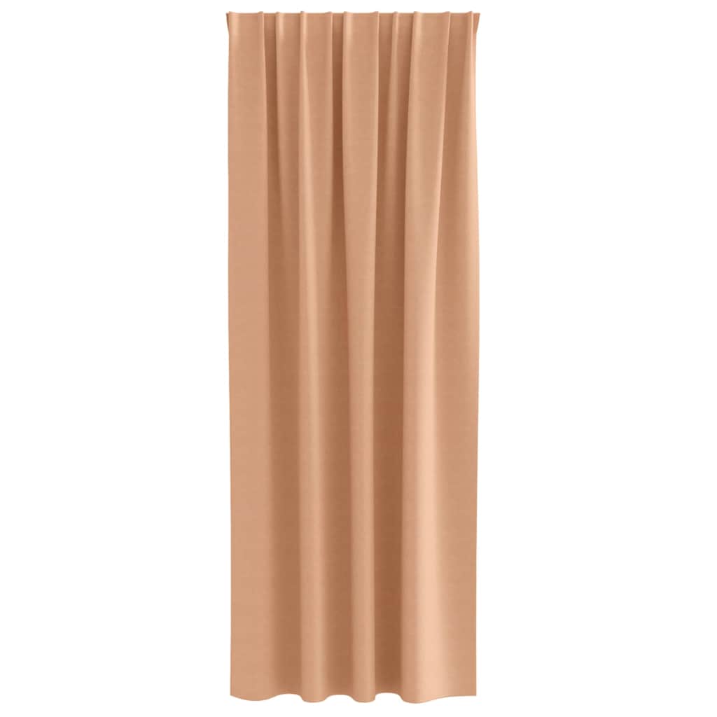 Verdunkelungs-Vorhänge mit Kopfband 2 pcs Beige 225 x 140 cm