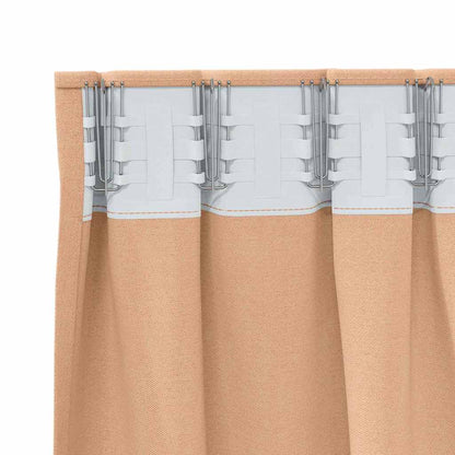 Verdunkelungs-Vorhänge mit Kopfband 2 pcs Beige 260 x 140 cm