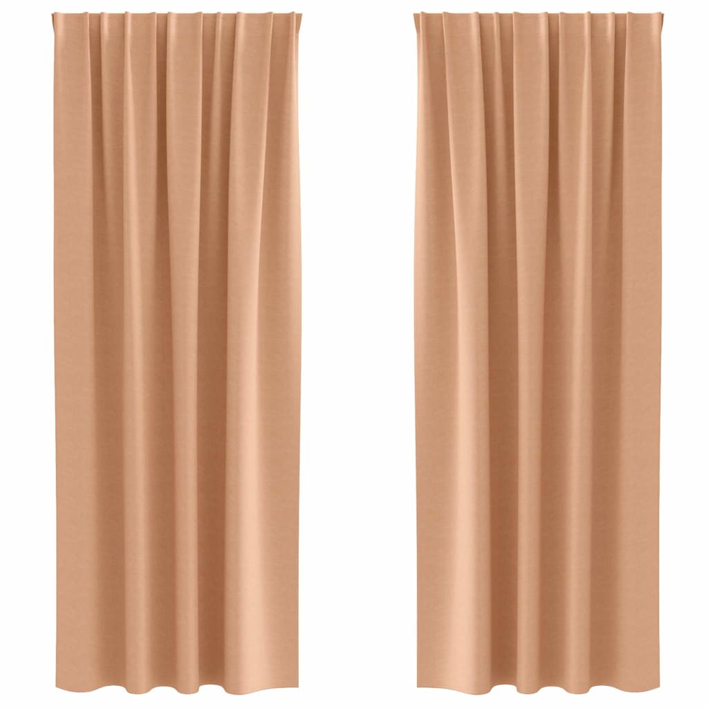 Verdunkelungs-Vorhänge mit Kopfband 2 pcs Beige 260 x 140 cm