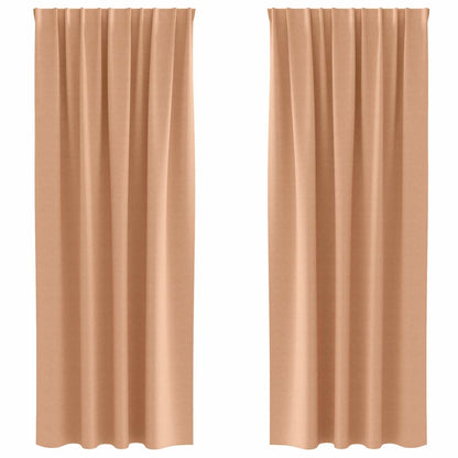 Verdunkelungs-Vorhänge mit Kopfband 2 pcs Beige 260 x 140 cm