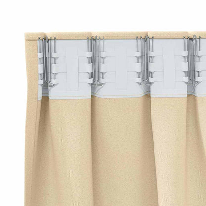 Verdunkelungs-Vorhänge mit Kopfband  2 pcs Beige 140 x 140 cm
