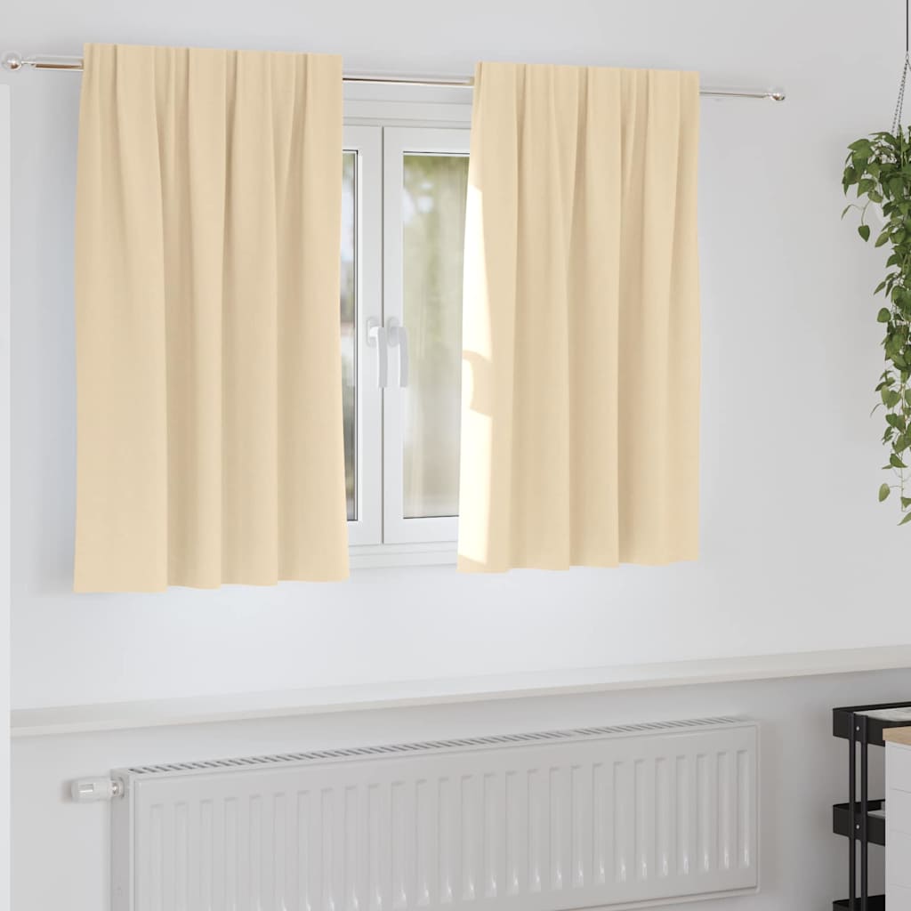 Verdunkelungs-Vorhänge mit Kopfband  2 pcs Beige 140 x 140 cm