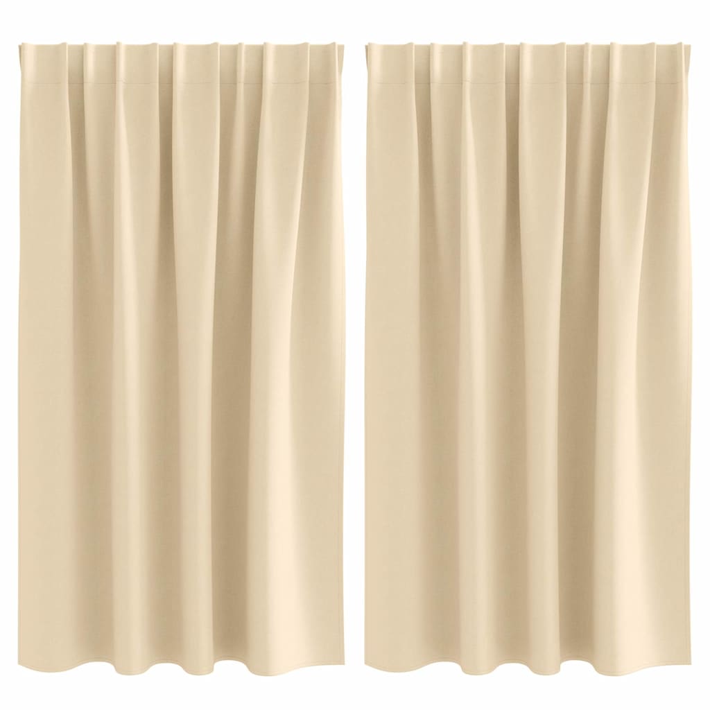 Verdunkelungs-Vorhänge mit Kopfband  2 pcs Beige 140 x 140 cm