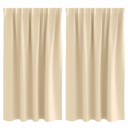 Verdunkelungs-Vorhänge mit Kopfband  2 pcs Beige 140 x 140 cm