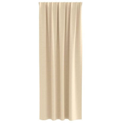 Verdunkelungs-Vorhänge mit Kopfband 2 pcs Beige 225 x 140 cm