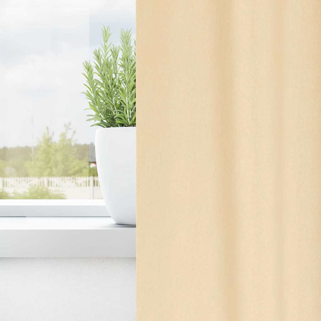 Verdunkelungs-Vorhänge mit Kopfband 2 pcs Beige 245 x 140 cm