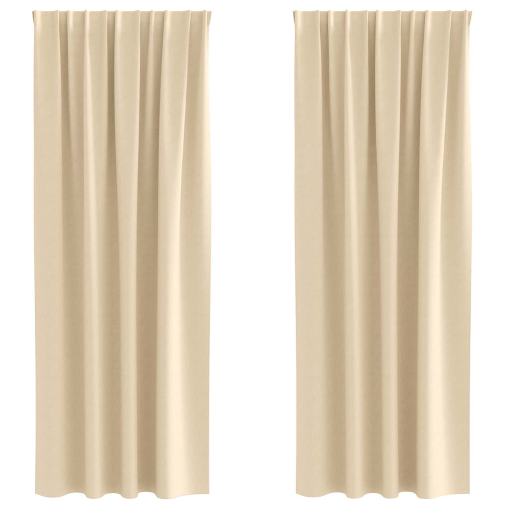 Verdunkelungs-Vorhänge mit Kopfband 2 pcs Beige 260 x 140 cm