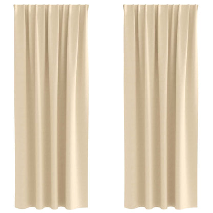 Verdunkelungs-Vorhänge mit Kopfband 2 pcs Beige 260 x 140 cm