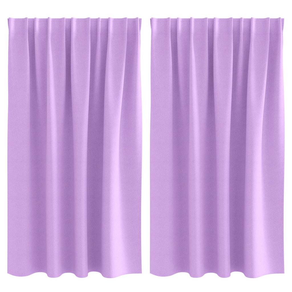 Verdunkelungs-Vorhänge mit Kopfband  2 pcs Beige 140 x 140 cm