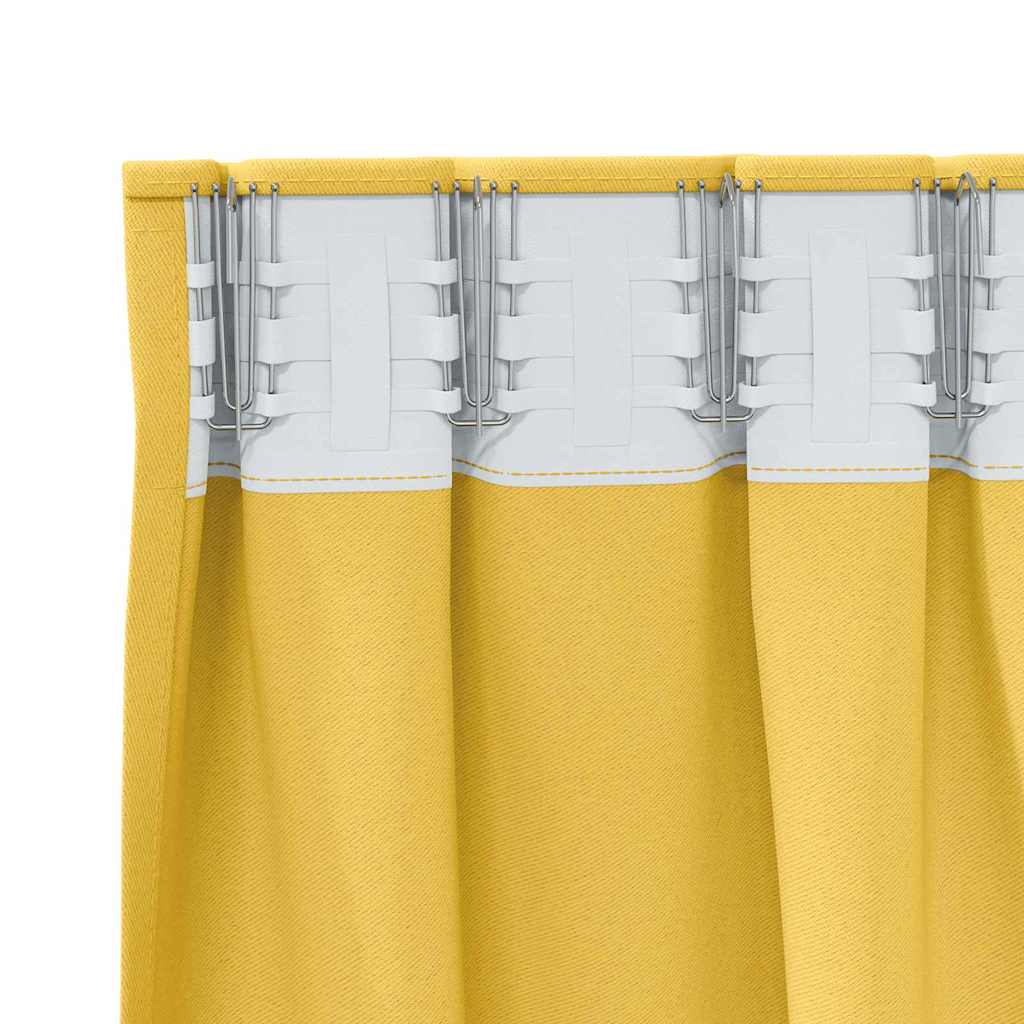 Verdunkelungs-Vorhänge mit Kopfband  2 pcs Beige 140 x 140 cm