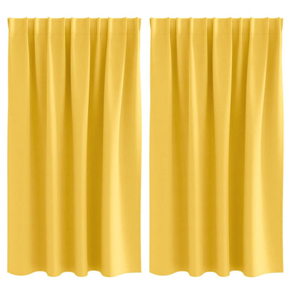 Verdunkelungs-Vorhänge mit Kopfband  2 pcs Beige 140 x 140 cm