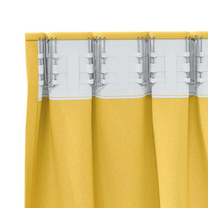 Verdunkelungs-Vorhänge mit Kopfband 2 pcs Beige 225 x 140 cm
