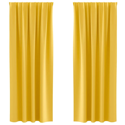 Verdunkelungs-Vorhänge mit Kopfband 2 pcs Beige 245 x 140 cm
