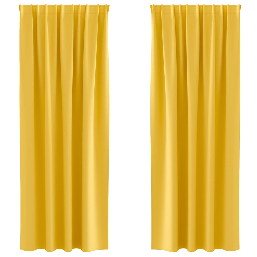 Verdunkelungs-Vorhänge mit Kopfband 2 pcs Beige 260 x 140 cm