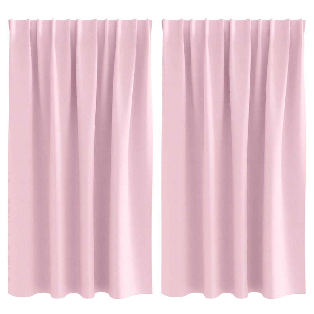 Verdunkelungs-Vorhänge mit Kopfband  2 pcs Beige 140 x 140 cm