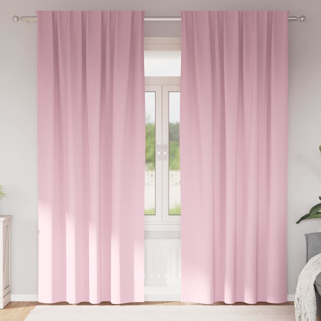 Verdunkelungs-Vorhänge mit Kopfband 2 pcs Beige 225 x 140 cm
