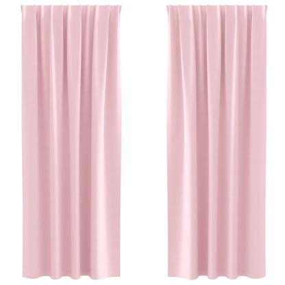 Verdunkelungs-Vorhänge mit Kopfband 2 pcs Beige 225 x 140 cm