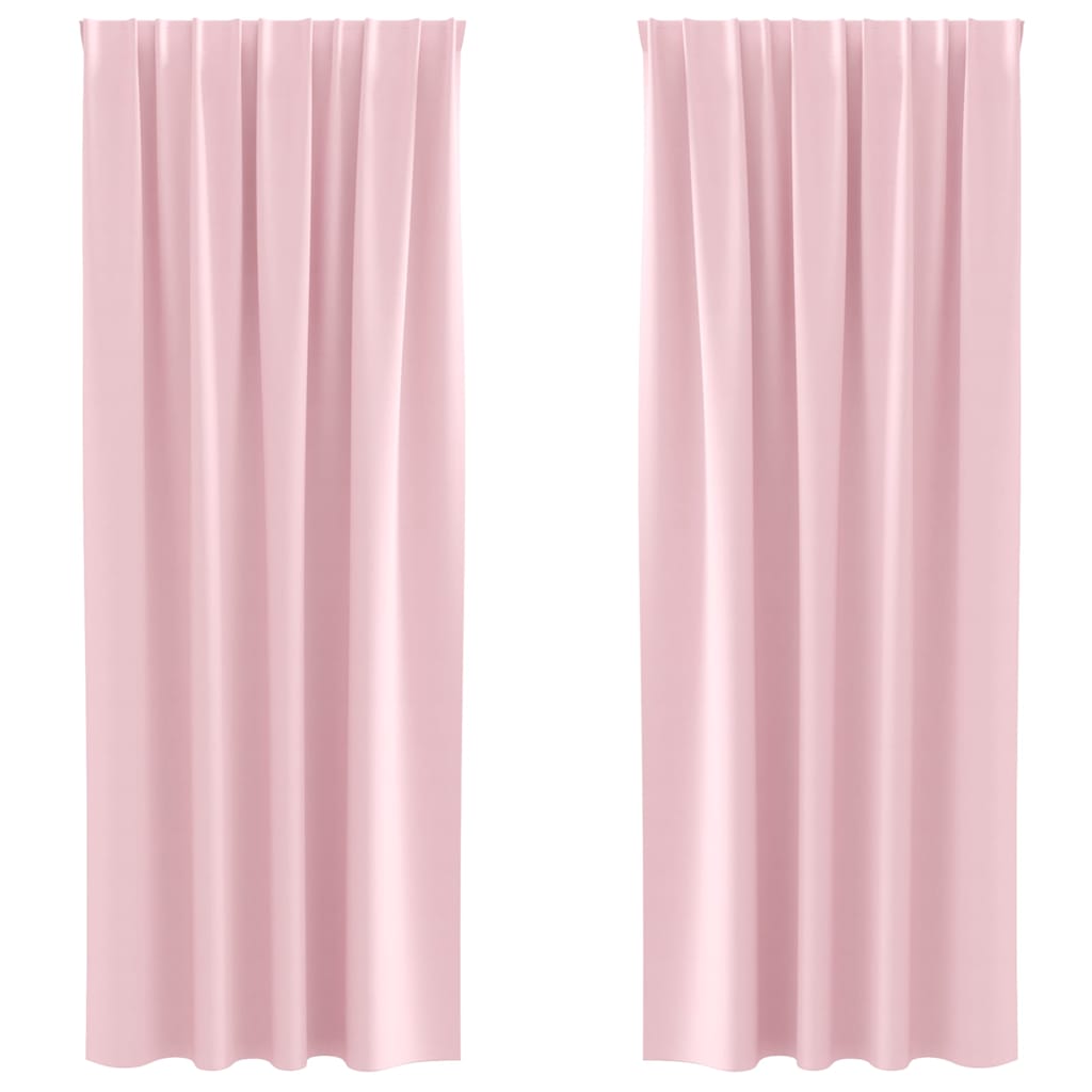 Verdunkelungs-Vorhänge mit Kopfband 2 pcs Beige 260 x 140 cm
