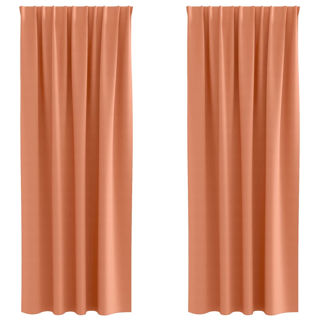 Verdunkelungs-Vorhänge mit Kopfband 2 pcs Beige 260 x 140 cm