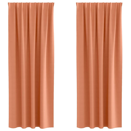 Verdunkelungs-Vorhänge mit Kopfband 2 pcs Beige 260 x 140 cm