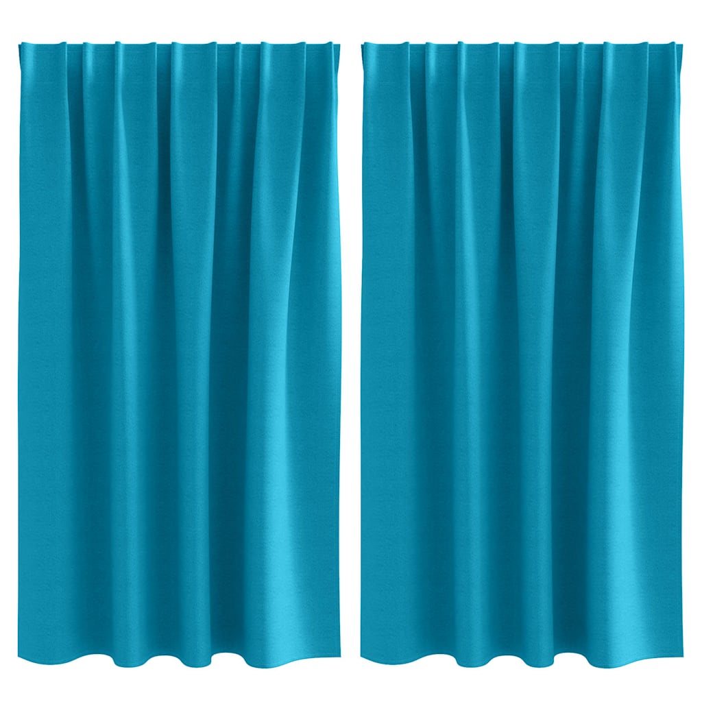Verdunkelungs-Vorhänge mit Kopfband  2 pcs Beige 140 x 140 cm