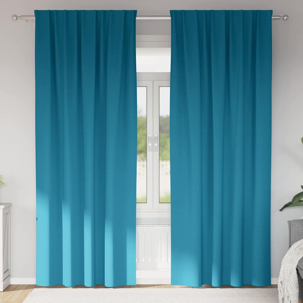 Verdunkelungs-Vorhänge mit Kopfband 2 pcs Beige 225 x 140 cm