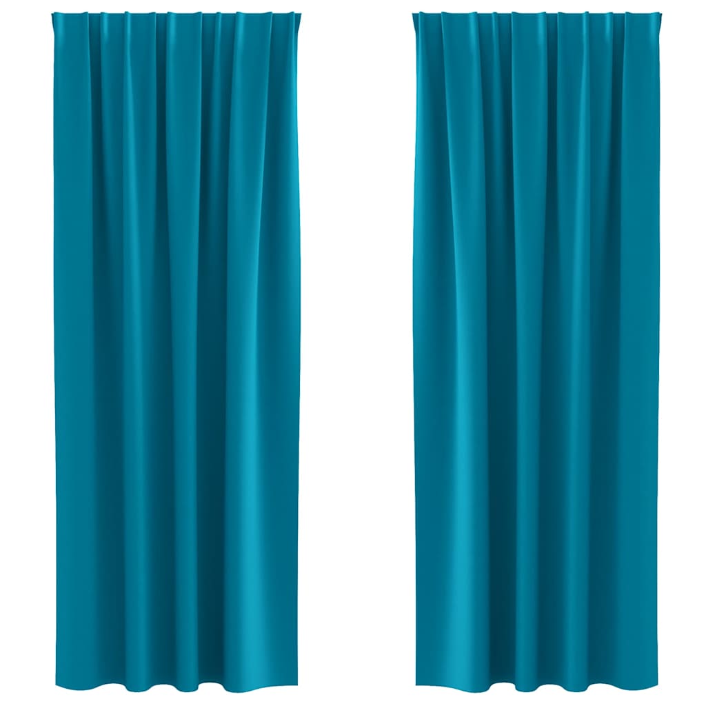 Verdunkelungs-Vorhänge mit Kopfband 2 pcs Beige 245 x 140 cm