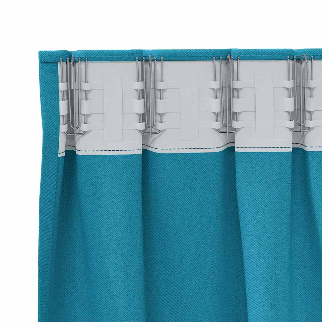 Verdunkelungs-Vorhänge mit Kopfband 2 pcs Beige 260 x 140 cm