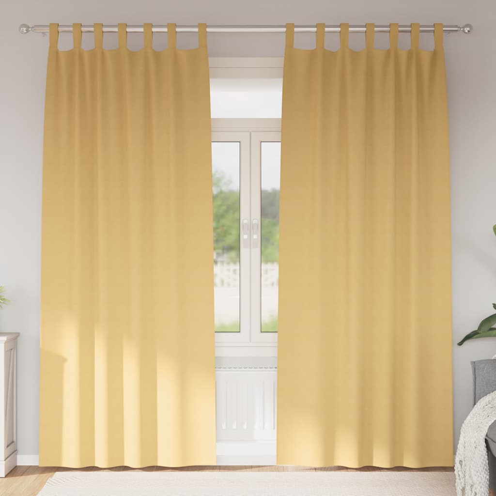 Verdunkelungs-Vorhänge mit Schlaufen 2 pcs Beige 260 x 140 cm