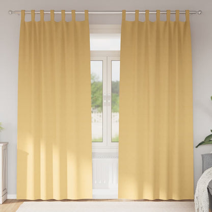 Verdunkelungs-Vorhänge mit Schlaufen 2 pcs Beige 260 x 140 cm