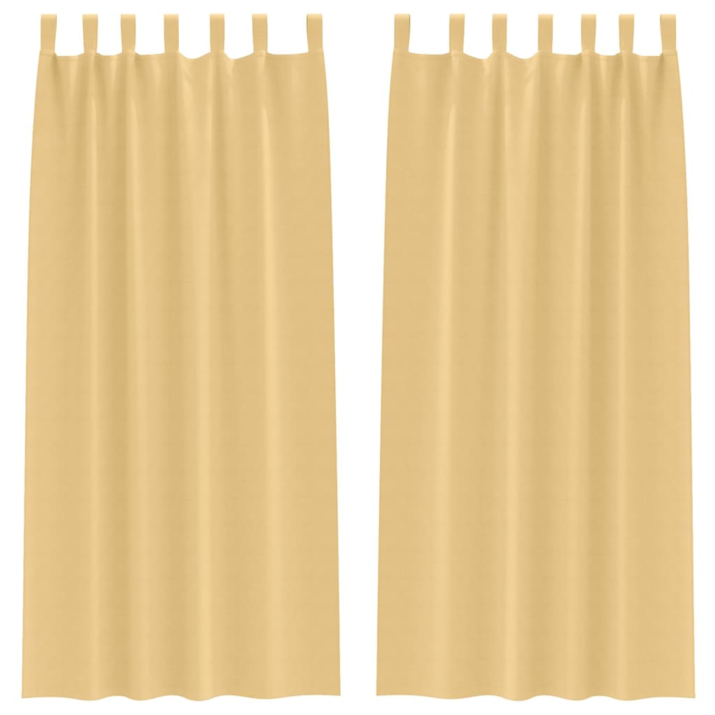 Verdunkelungs-Vorhänge mit Schlaufen 2 pcs Beige 260 x 140 cm