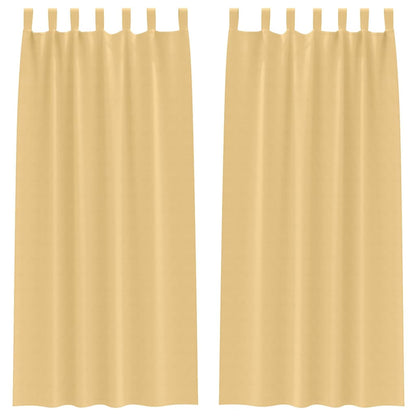 Verdunkelungs-Vorhänge mit Schlaufen 2 pcs Beige 260 x 140 cm