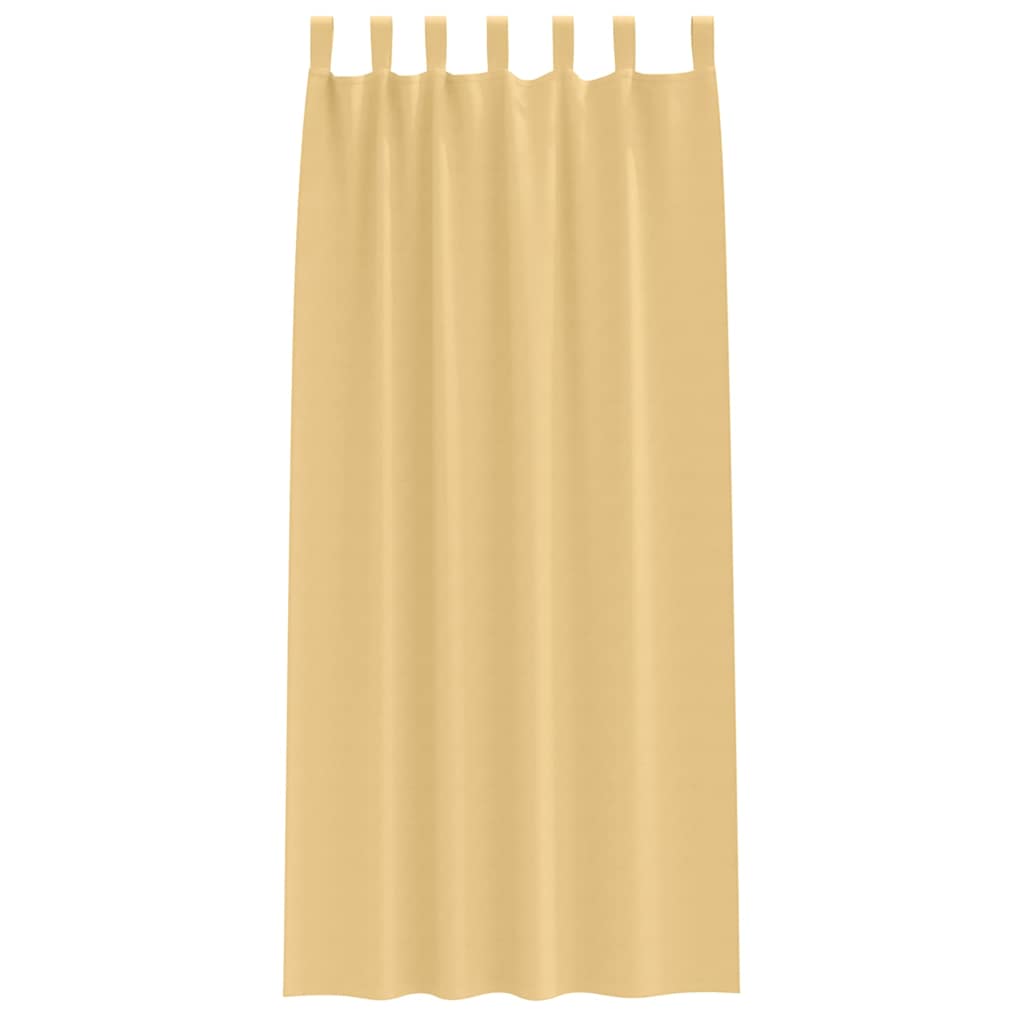 Verdunkelungs-Vorhänge mit Schlaufen 2 pcs Beige 260 x 140 cm