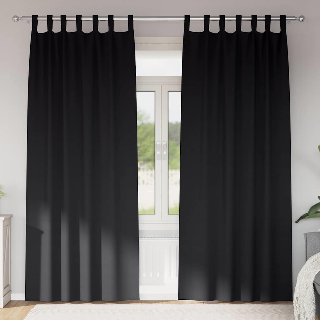Verdunkelungs-Vorhänge mit Schlaufen 2 pcs Beige 260 x 140 cm