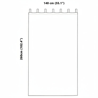 Verdunkelungs-Vorhänge mit Schlaufen 2 pcs Beige 260 x 140 cm