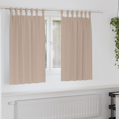 Verdunkelungs-Vorhänge mit Ringen 2 pcs Beige 140 x 140 cm