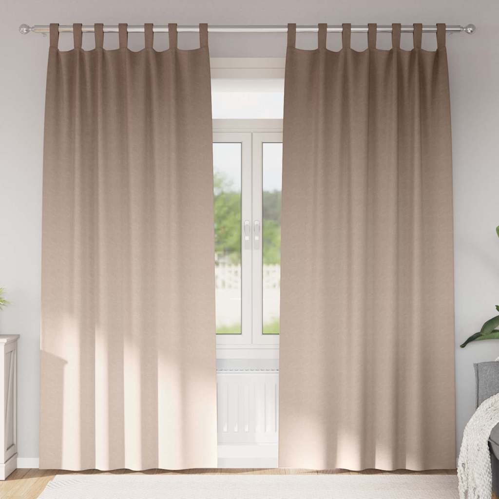 Verdunkelungs-Vorhänge mit Schlaufen 2 pcs Beige 260 x 140 cm