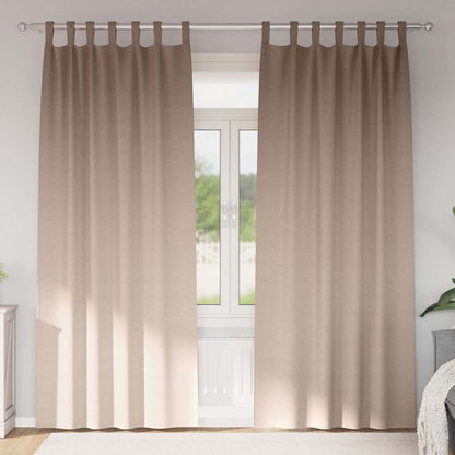 Verdunkelungs-Vorhänge mit Schlaufen 2 pcs Beige 260 x 140 cm