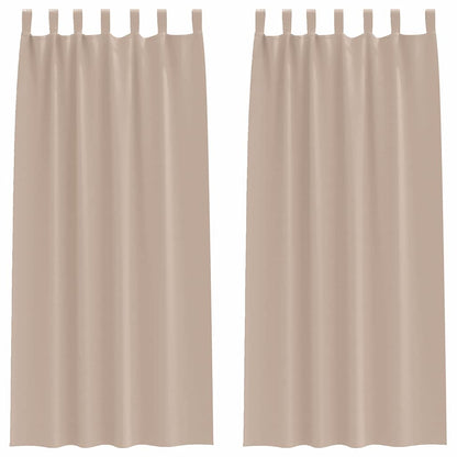 Verdunkelungs-Vorhänge mit Schlaufen 2 pcs Beige 260 x 140 cm