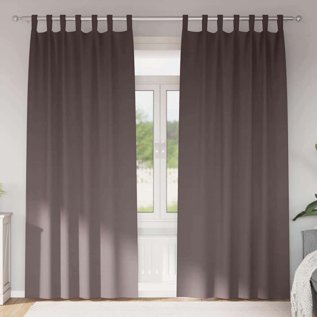 Verdunkelungs-Vorhänge mit Schlaufen 2 pcs Beige 260 x 140 cm