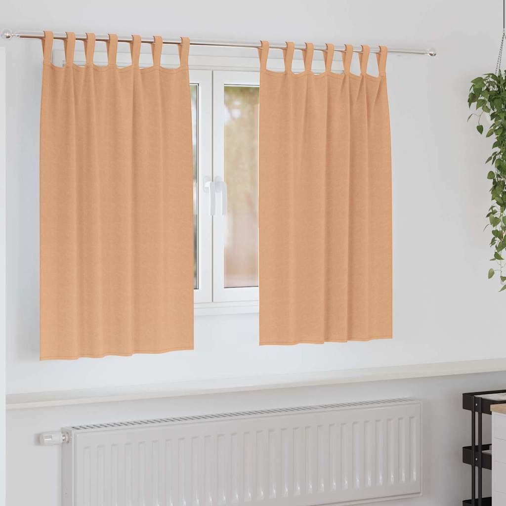 Verdunkelungs-Vorhänge mit Ringen 2 pcs Beige 140 x 140 cm