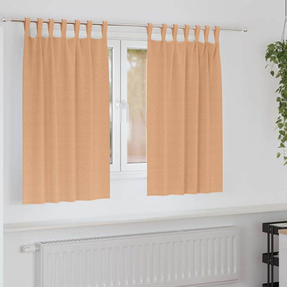 Verdunkelungs-Vorhänge mit Ringen 2 pcs Beige 140 x 140 cm