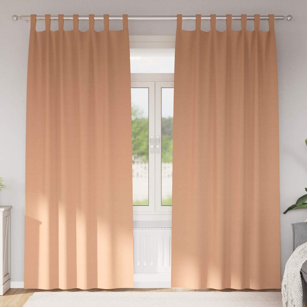 Verdunkelungs-Vorhänge mit Schlaufen 2 pcs Beige 260 x 140 cm