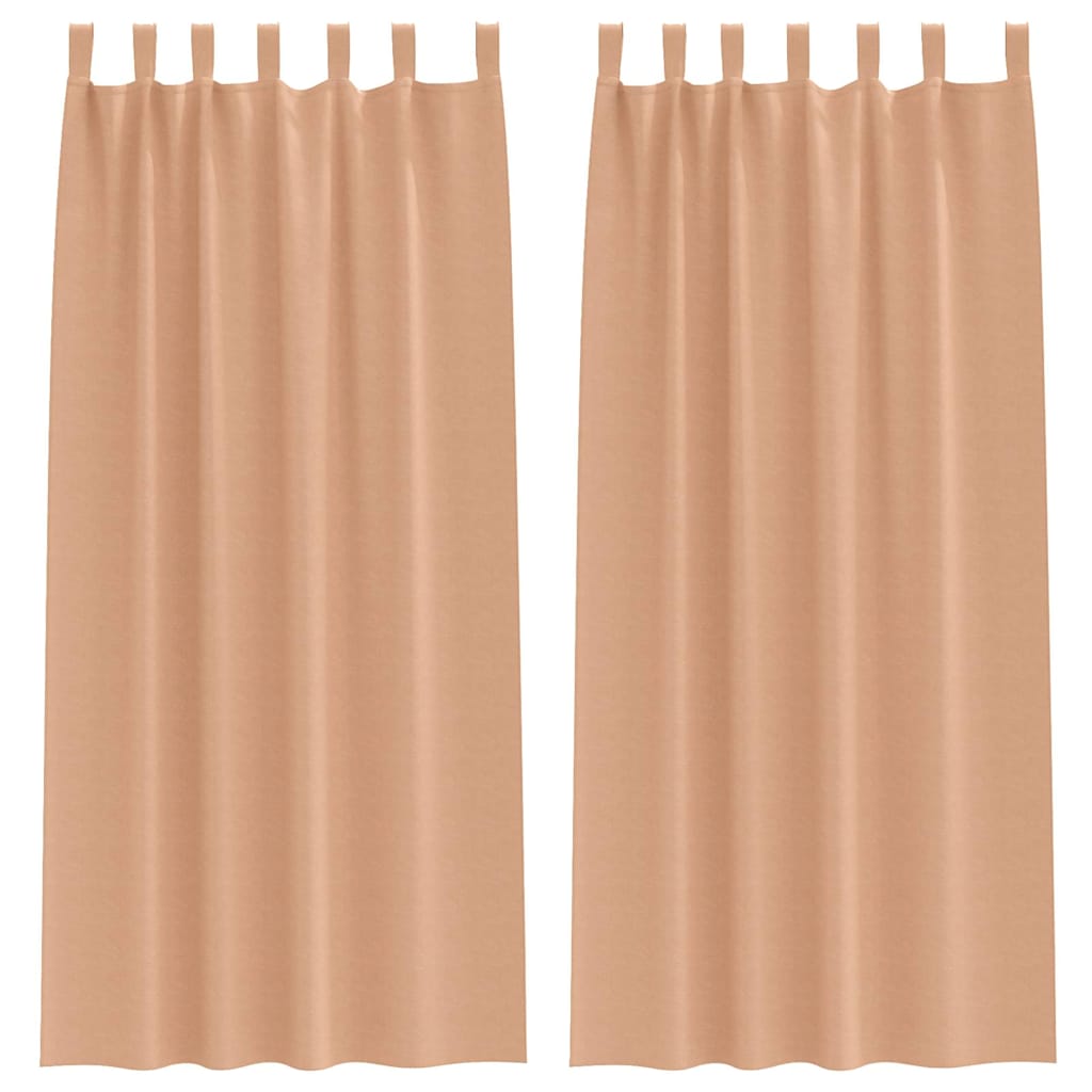 Verdunkelungs-Vorhänge mit Schlaufen 2 pcs Beige 260 x 140 cm